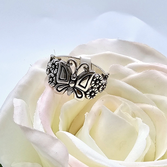 ❤️ AMERICAN BUTTERFLY STERLING SILVER RING - Picture 5 of 5